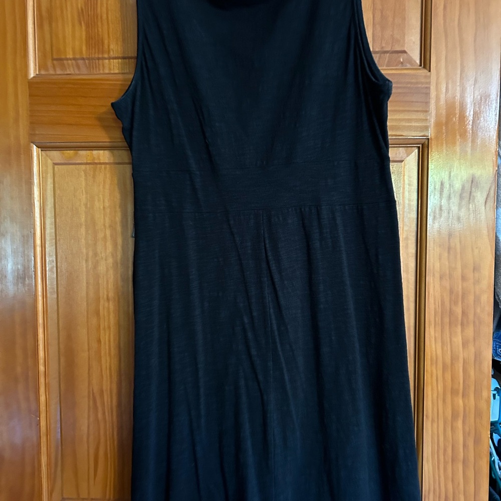 Lands' End Black Sleeveless Cowl Neck Midi Dress
